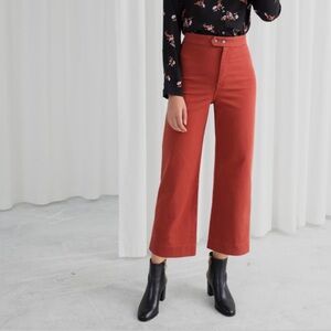 & Other Stories Twill High Waist Wide Leg Culottes